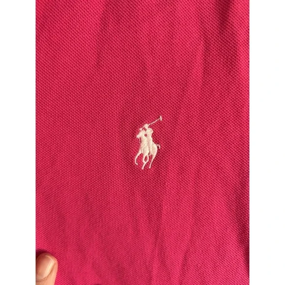 Ralph Lauren Sport Polo Dress M Hot Pink Logo Preppy Cotton Peru Sporty Tennis - Picture 3 of 7